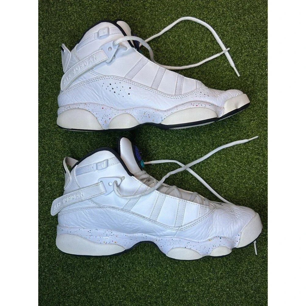 Air Jordan 6 Rings Confetti White Basketball Shoes 322992-100 Mens Size 9.5